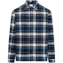Kleidung Herren Langärmelige Hemden Knowledge Cotton Apparel Surchemise en flanelle de coton Blau