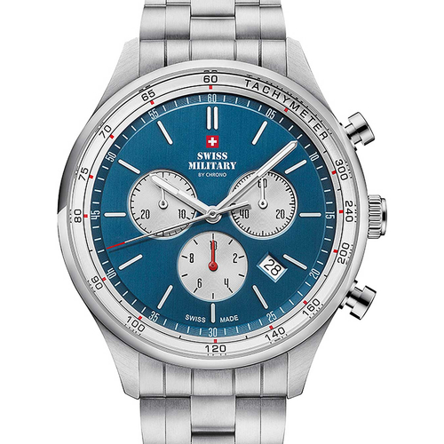 Uhren & Schmuck Herren Armbandühre Swiss Military By Chrono SM34081.03 Silbern