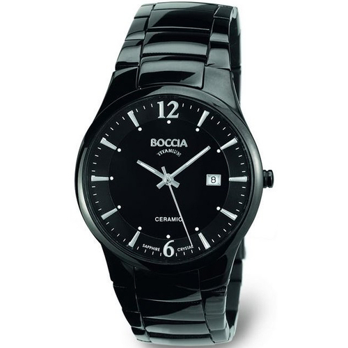 Uhren & Schmuck Herren Armbandühre Boccia 3572-02 Schwarz