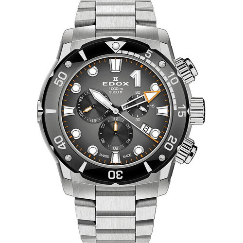 Uhren & Schmuck Herren Armbandühre Edox 10242-TINM-GIDNO Silbern