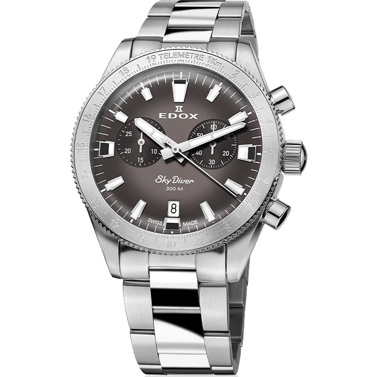 Uhren & Schmuck Herren Armbanduhren Edox 10116-3-GRIDN Silbern
