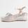 Schuhe Damen Leinen-Pantoletten mit gefloch Montevita 102969 Silbern