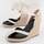 Schuhe Damen Leinen-Pantoletten mit gefloch Montevita 102984 Schwarz