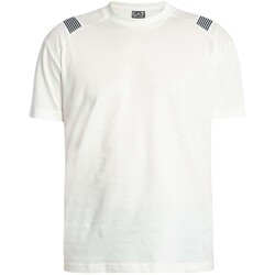 Kleidung Herren T-Shirts Emporio Armani EA7 Logo T-Shirt Weiss