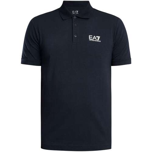 Kleidung Herren Polohemden Emporio Armani EA7 Poloshirt mit Logo auf der Brust Blau