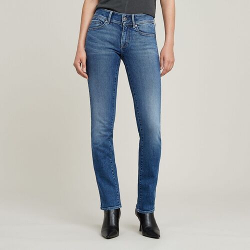 Kleidung Damen Jeans G-Star Raw D26424-D760 MIDGE SLIM STRAIGHT-H073 FADED BLUE STREAM Blau