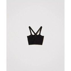 Kleidung Damen 3/4 & 7/8 Jeans Twin Set TOP CROPPED IN MAGLIA CON SPALLINE Art. 251TT3102 
