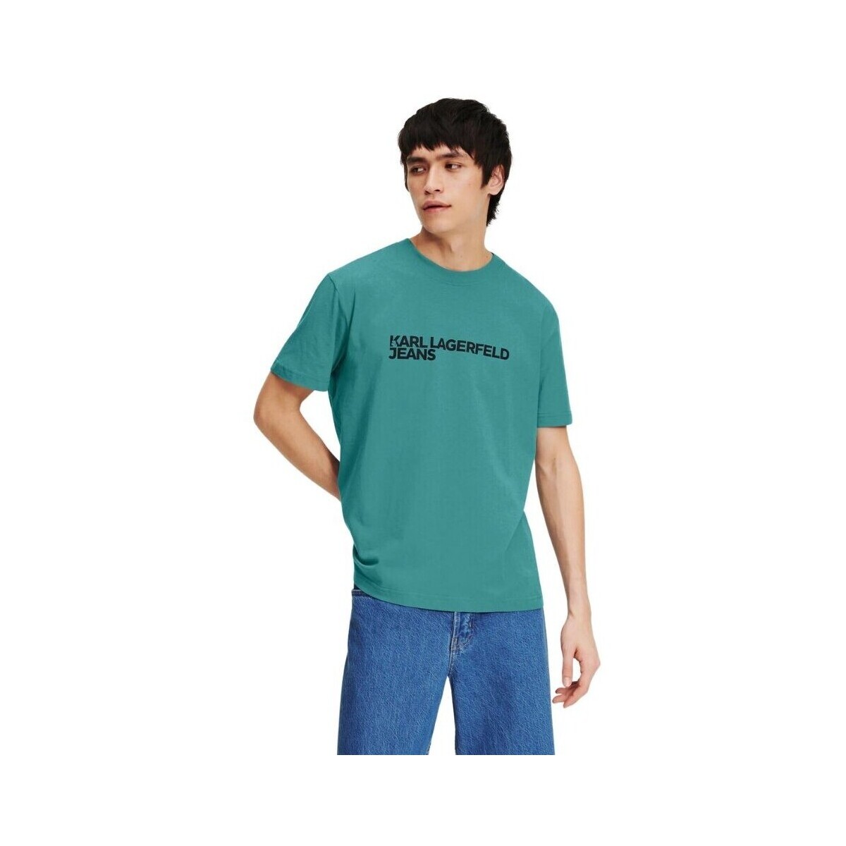 Kleidung Herren T-Shirts Karl Lagerfeld A1M17002 REG SS ESSENTIAL Grün