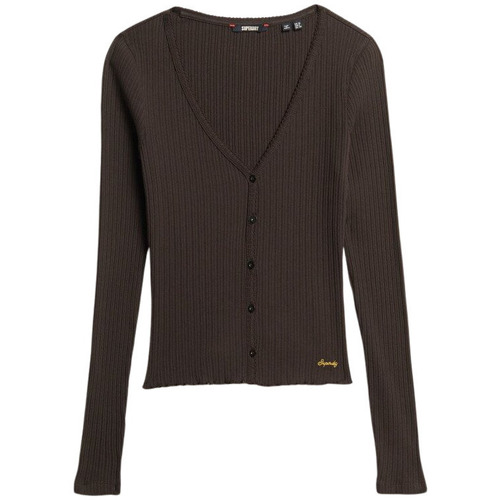 Kleidung Damen Strickjacken Superdry Cardigan femme  Essential Schwarz