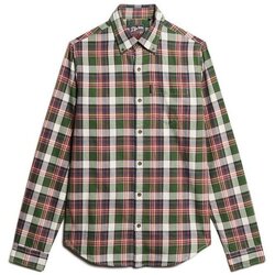 Kleidung Herren Langärmelige Hemden Superdry Chemise à carreaux manches longues en coton  Vintage Grün