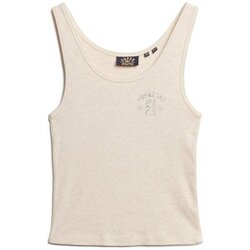 Kleidung Damen Tops Superdry Débardeur côtelé femme  Athletic Essential Weiss