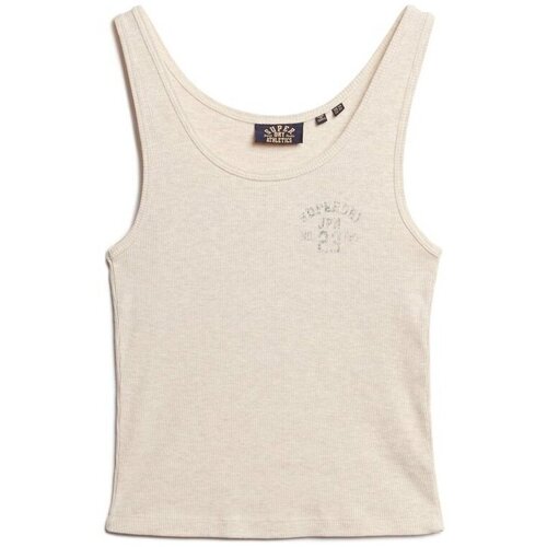 Kleidung Damen Tops Superdry Débardeur côtelé femme  Athletic Essential Weiss