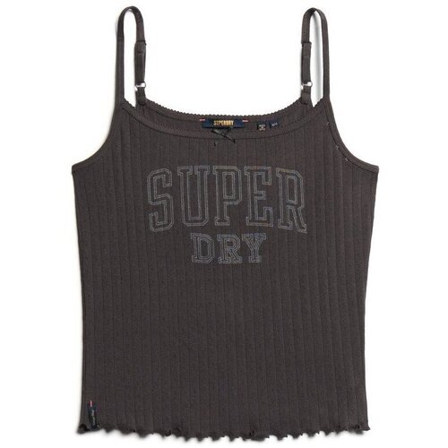 Kleidung Damen Tops Superdry Débardeur en pointelle avec motif femme  Athletic Schwarz