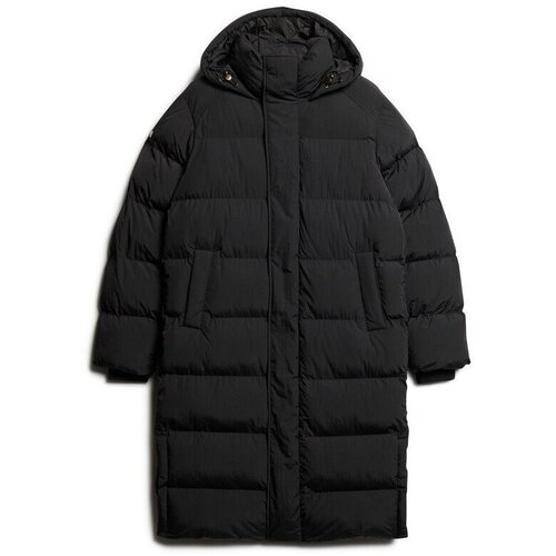 Kleidung Herren Parkas Superdry Doudoune longue à capuche Schwarz