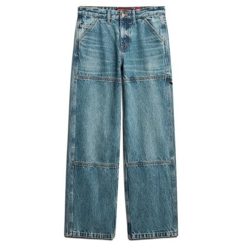 Kleidung Damen Jeans Superdry Jeans taille mi-haute femme  Carpenter Blau