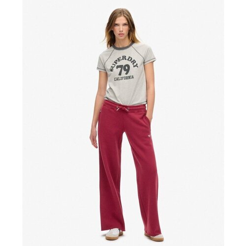 Kleidung Damen Jogginghosen Superdry Jogging droit femme  Essential Logo Rot