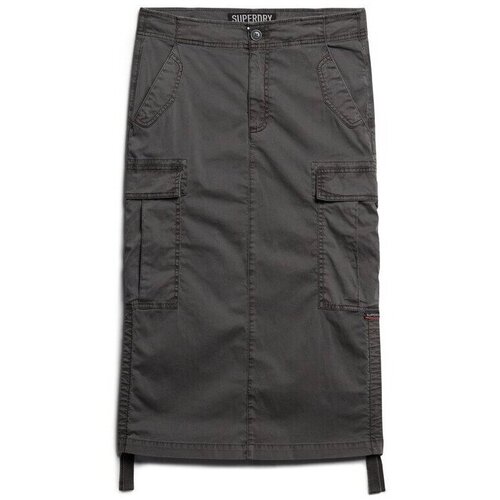 Kleidung Damen Röcke Superdry Jupe mi-longue à poche cargo femme Grau