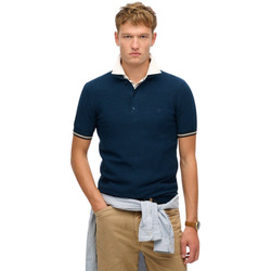 Kleidung Herren Polohemden Superdry Polo en maille texturée Blau