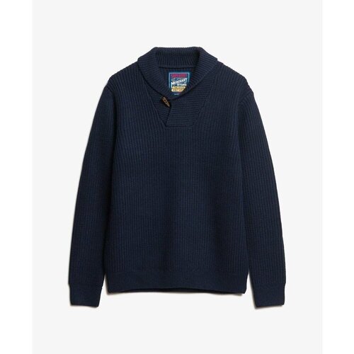 Kleidung Herren Pullover Superdry Pull col châle  Merchant Store Blau