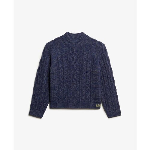 Kleidung Damen Pullover Superdry Pull col cheminée torsadé femme Blau