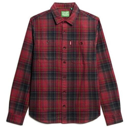 Kleidung Herren Langärmelige Hemden Superdry Surchemise à carreaux  Vintage Rot