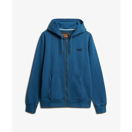 Kleidung Herren Sweatshirts Superdry Sweatshirt à capuche délavé zippé à logo  Essential Blau