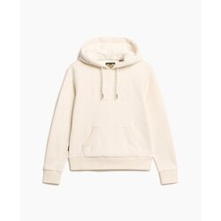 Kleidung Damen Sweatshirts Superdry Sweatshirt à capuche et logo métallisé femme  Luxe Beige