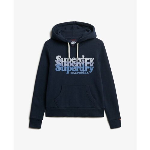 Kleidung Damen Sweatshirts Superdry Sweatshirt à capuche femme  Stacked Blau
