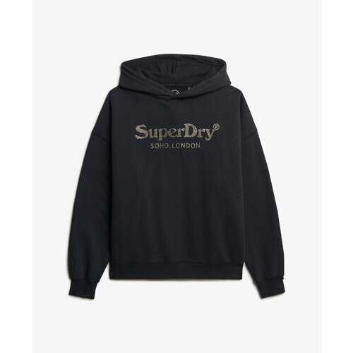 Kleidung Damen Sweatshirts Superdry Sweatshirt à capuche métallisé femme  Venue Schwarz