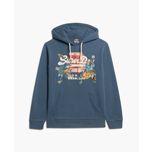 Kleidung Herren Sweatshirts Superdry Sweatshirt à capuche  Vintage Logo Tokyo Blau