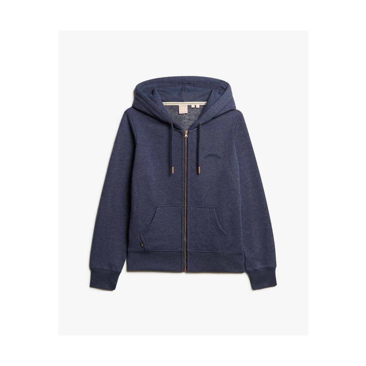 Kleidung Damen Sweatshirts Superdry Sweatshirt à capuche zippé femme  Logo Essential Blau