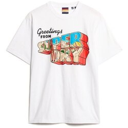 Kleidung Herren T-Shirts Superdry T-shirt à motif  Travel Postcard Weiss