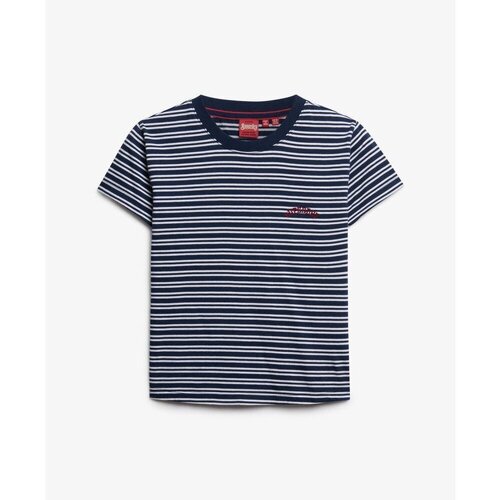 Kleidung Damen T-Shirts Superdry T-shirt ajusté à rayures femme  Essential Logo Blau