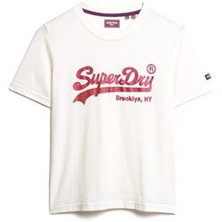 Kleidung Damen T-Shirts Superdry T-shirt avec logo fantaisie femme  Vintage Weiss