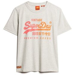 Kleidung Damen T-Shirts Superdry T-shirt décontracté à motif ton sur ton femme Grau