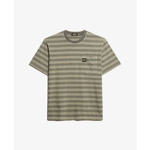 Kleidung Herren T-Shirts Superdry T-shirt texturé à poche et rayures Grün