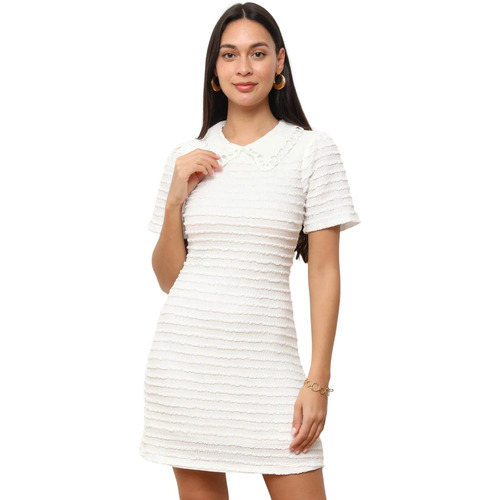 Kleidung Damen Kleider La Modeuse 74728_P176495 Weiss