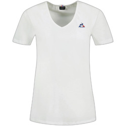 Kleidung Damen T-Shirts Le Coq Sportif T-shirt col V femme  Essentiel N°1 Weiss