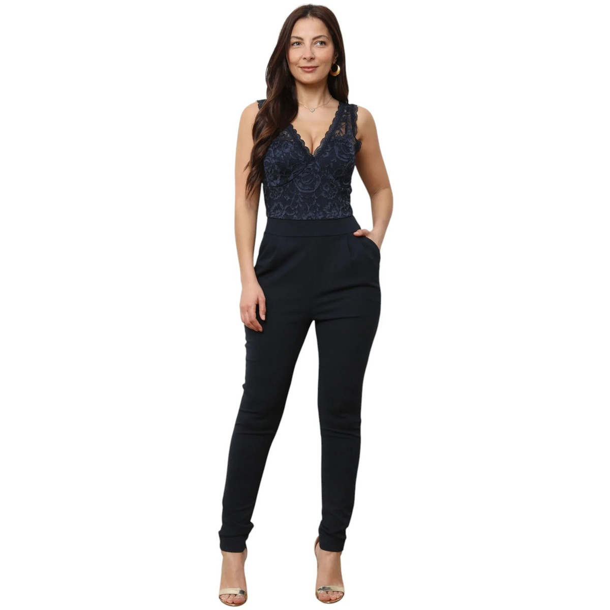 Kleidung Damen Overalls / Latzhosen La Modeuse 74502_P176082 Blau