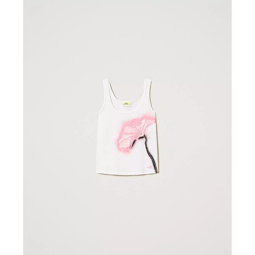Kleidung Damen 3/4 & 7/8 Jeans Twin Set TOP A CANOTTA MYFO CON STAMPA Art. 251AQ2140 