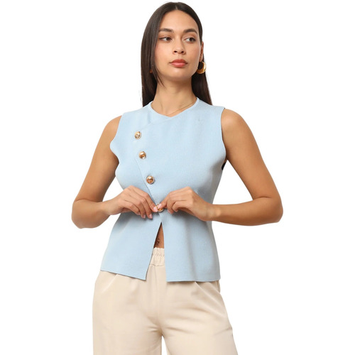 Kleidung Damen Tops / Blusen La Modeuse 74432_P175955 Blau