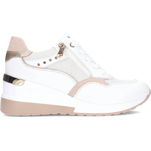 Schuhe Damen Sneaker Low Exé Shoes 34-51EX37 Keilsneaker WEISSGOLD