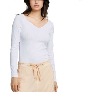 G-Star Raw  T-Shirts & Poloshirts Weies geripptes Top mit V-Ausschnitt günstig online kaufen