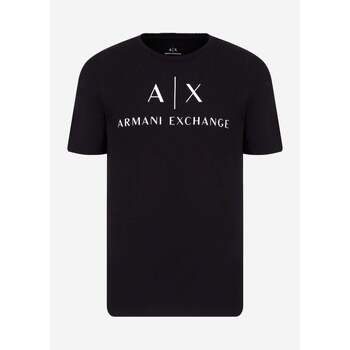 EAX  T-Shirts & Poloshirts Slim fit jersey t-shirt with logo - black günstig online kaufen