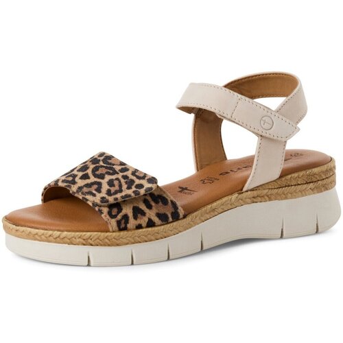 Schuhe Damen Sandalen / Sandaletten Tamaris Sandaletten 1-28220-44-412 ivory leopard Leder 1-28220-44-412 Other