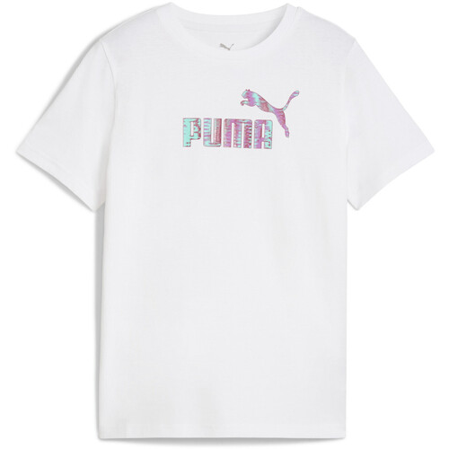 Kleidung Mädchen T-Shirts Puma T-shirt fille  Essentials Nature 2.0 Weiss