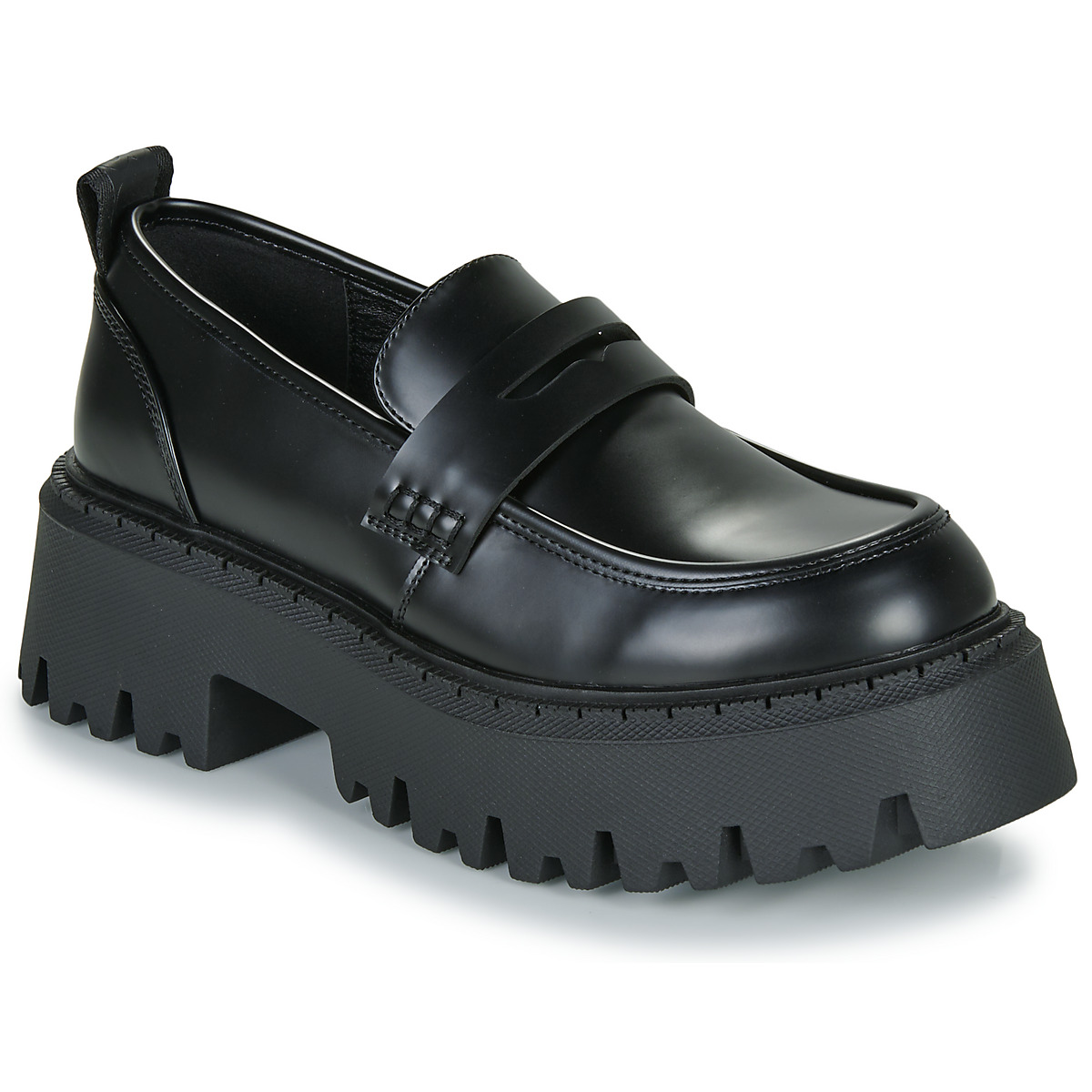 Schuhe Damen Slipper Buffalo ASPEN LOAFER Schwarz