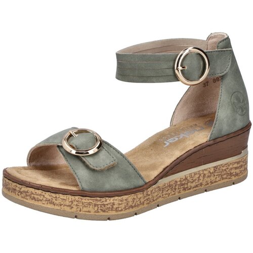 Schuhe Damen Sandalen / Sandaletten Rieker Sandaletten 6378052 637 63780-52 Grün