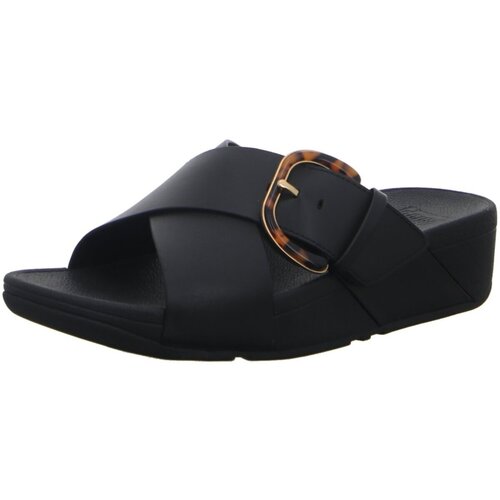 Schuhe Damen Pantoletten / Clogs FitFlop Pantoletten JE8-090 Luluresin Buckle Schwarz