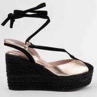 Schuhe Damen Leinen-Pantoletten mit gefloch Montevita 102920 Gold